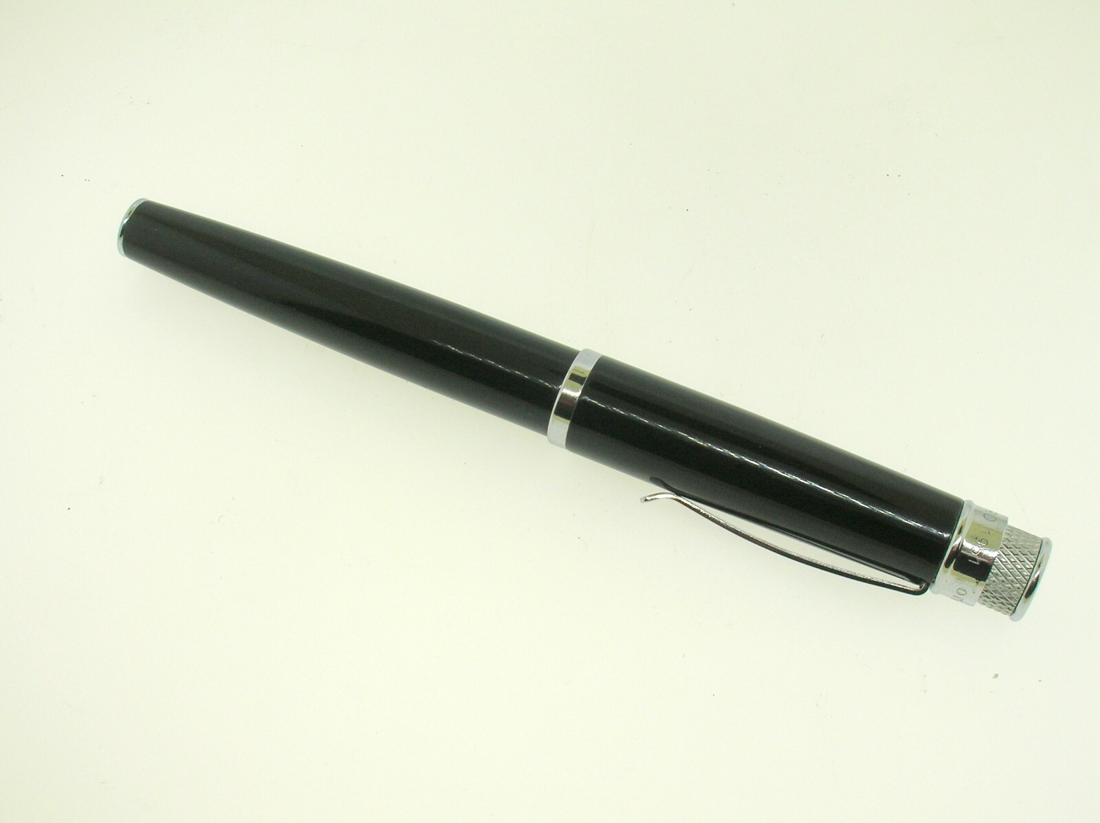 RETRO 1951 “TORNADO” FOUNTAIN PEN – BLACK WITH SILVER TRIM – USED – BEST OFFER