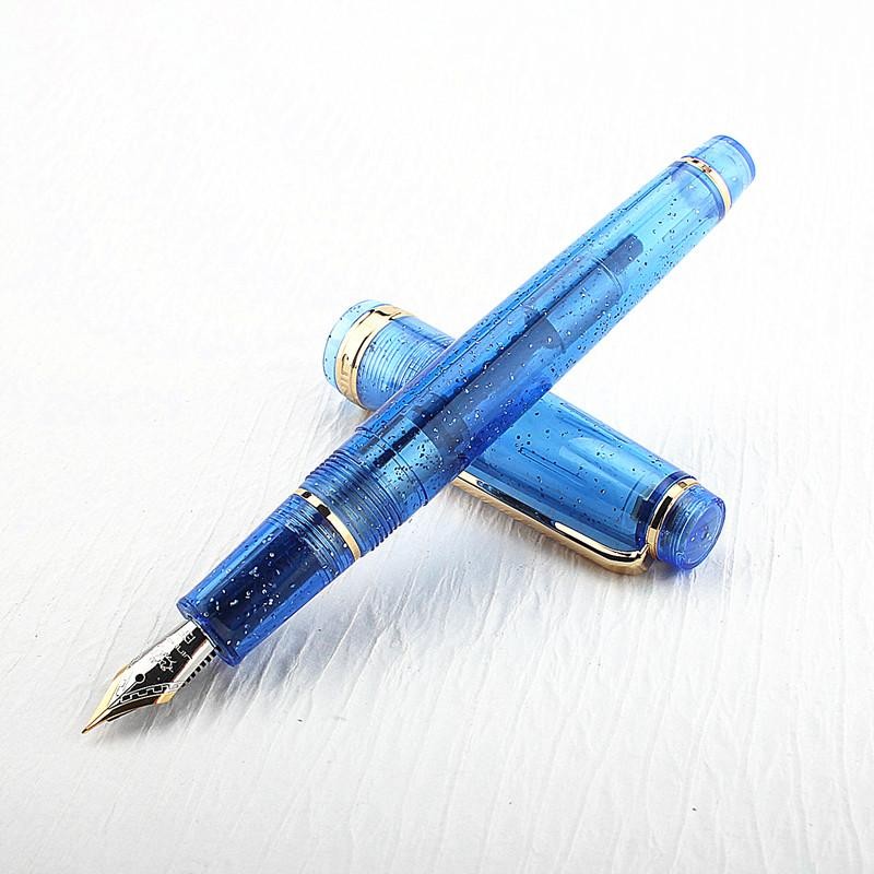 Jinhao 82 Fountain Pen Acrylic Ef/f/m/bent Nib Golden Trim with Converter Writin