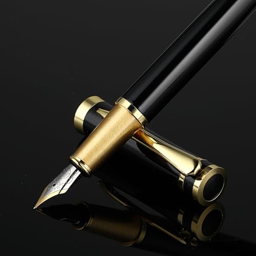 Luxury Metal Fountain Pen Set, 0.5mm Fine Nib Fountain Pen with 6 Pcs 2.6mm