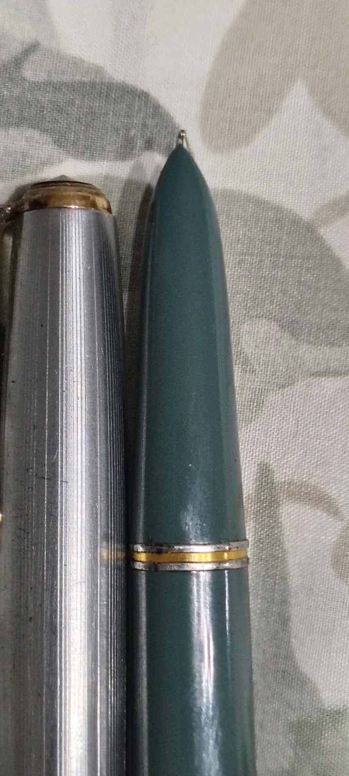 Parker 51 Vacumatic Silver Filled Cap, Grey Barrel Fountain Pen F 14k Gold Nib