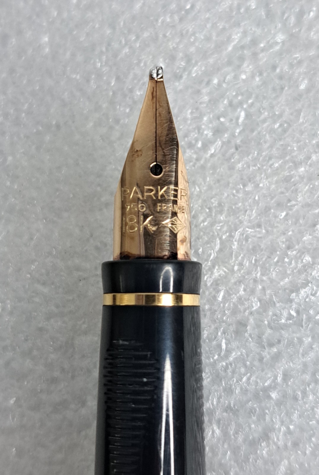 Vintage Parker 75 Cisele Sterling Silver FP 18K Nib France 1991 IU Oblique Broad