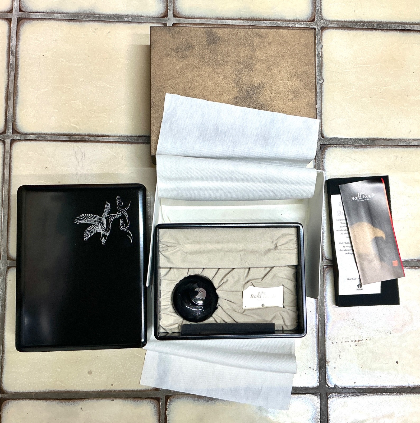 NAMIKI empty box for Bald Eagle pen, incl. Inkwell and papers FREE SHIPPING!