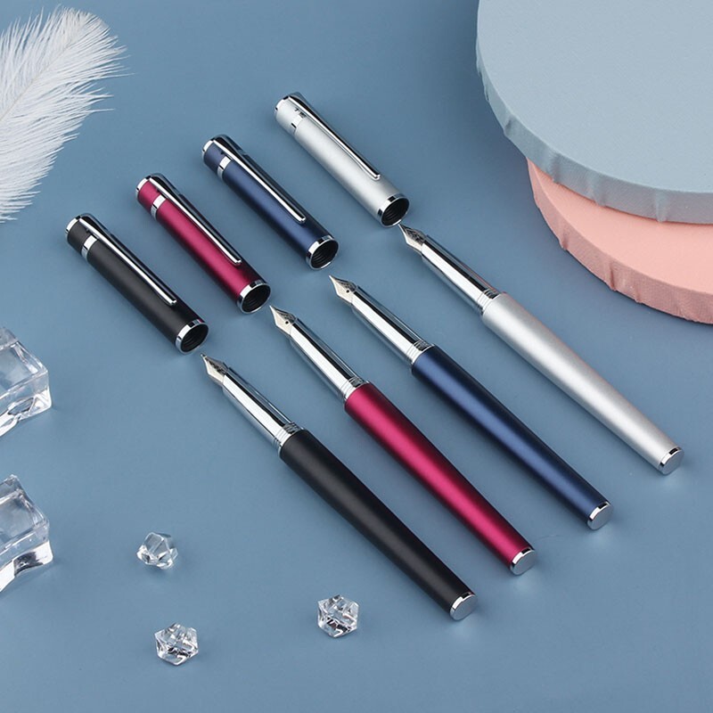 Hero H605C Metal Fountain Pen Fine 0.5mm Nib Rotary Ink Absorber Pen w/Gift Box