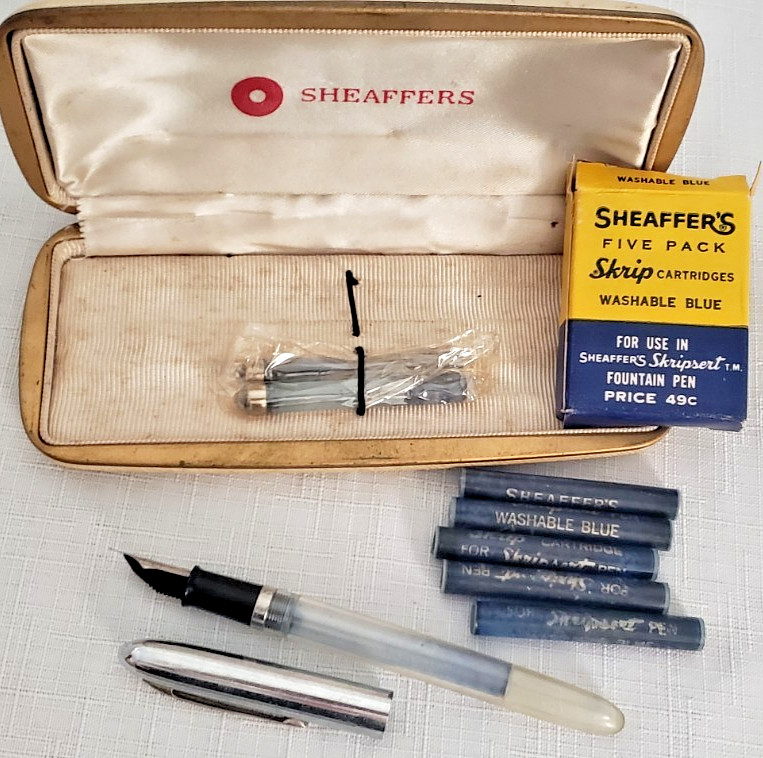 Sheaffer Skripsert 304 Clear Demonstrator Fountain Pen Set/Case Skrip Cartridges