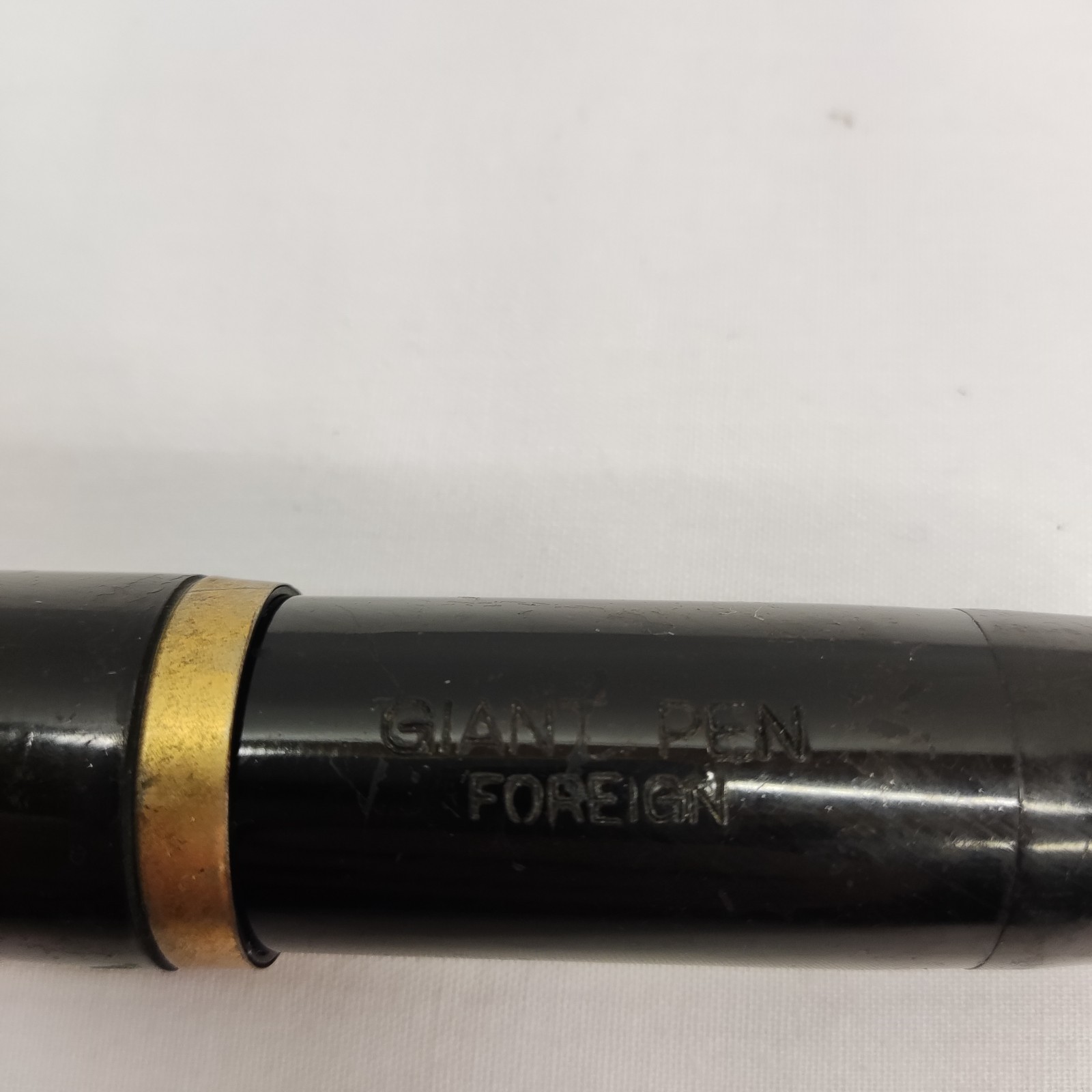 FOREIGN GIANT PEN GT BLACK JUMBO FAT PISTON PUMP FOUNTAIN PEN EMPTY