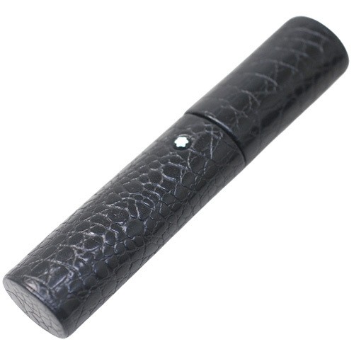 Montblanc Florence Croco Embossed Calf Leather Cylindrical Pen Case Black 17726
