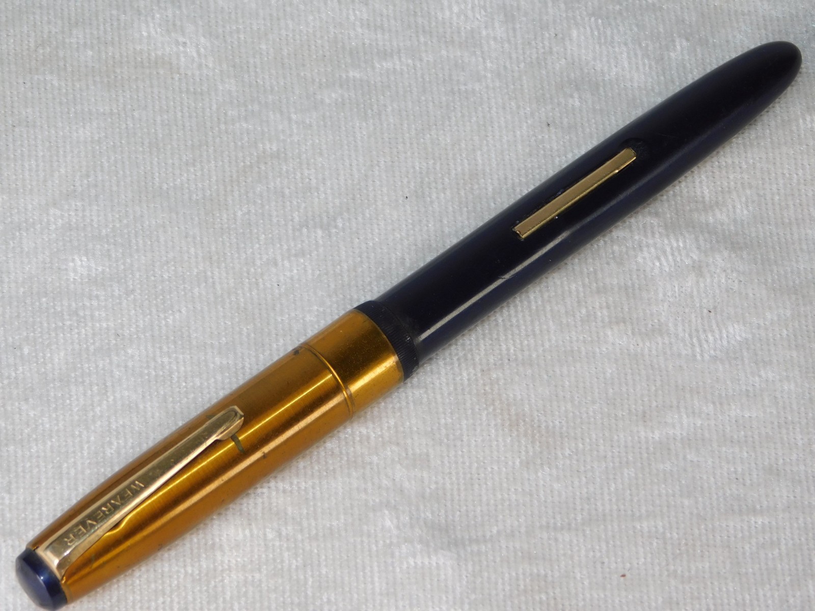 Vintage Wearever Dark Blue Gold Fountain Pen Lever Fill