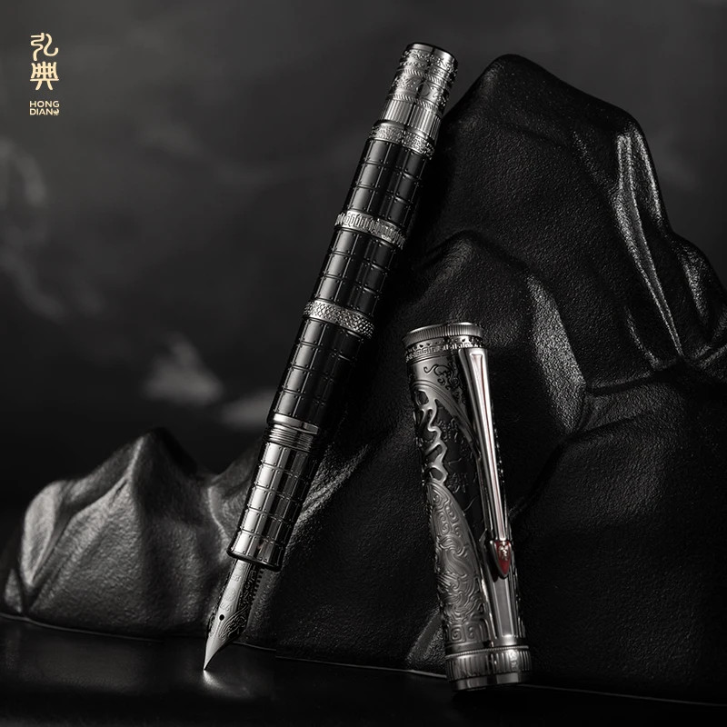 Hongdian D5S Dynasty Series Fountain Pen Qin Empire Steel Ink Converter EF/F