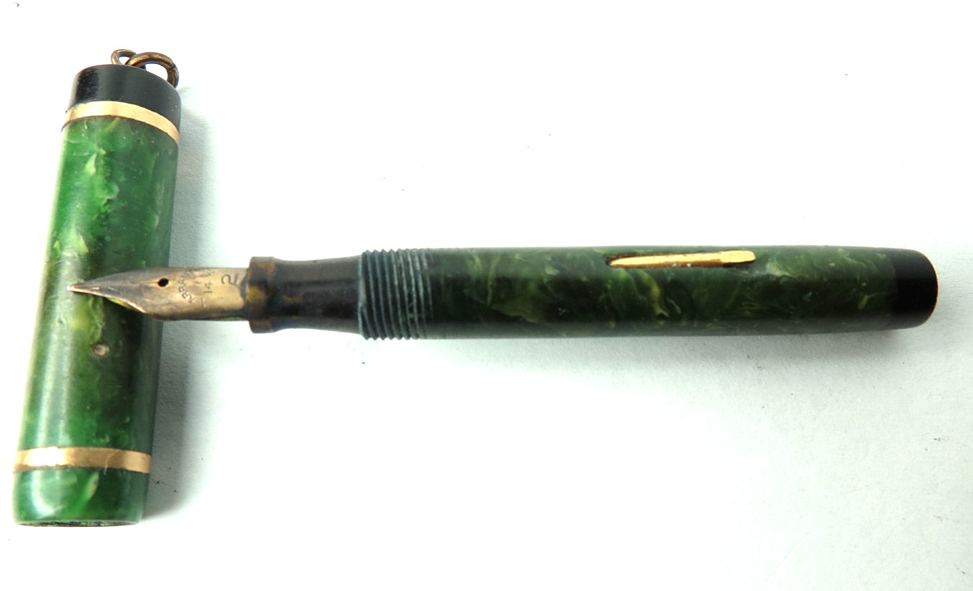 VINTAGE 1930’s SHORT PEN WINONA GOLD BOND STONITE FOUNTAIN PEN ARRANTED 14 K NIB
