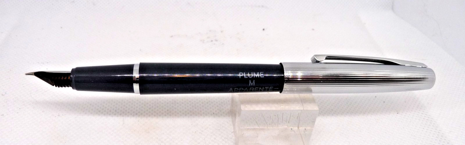 Waterman Flash Cartridge Fill Pen-Gray-medium point-made in France-Open Nib