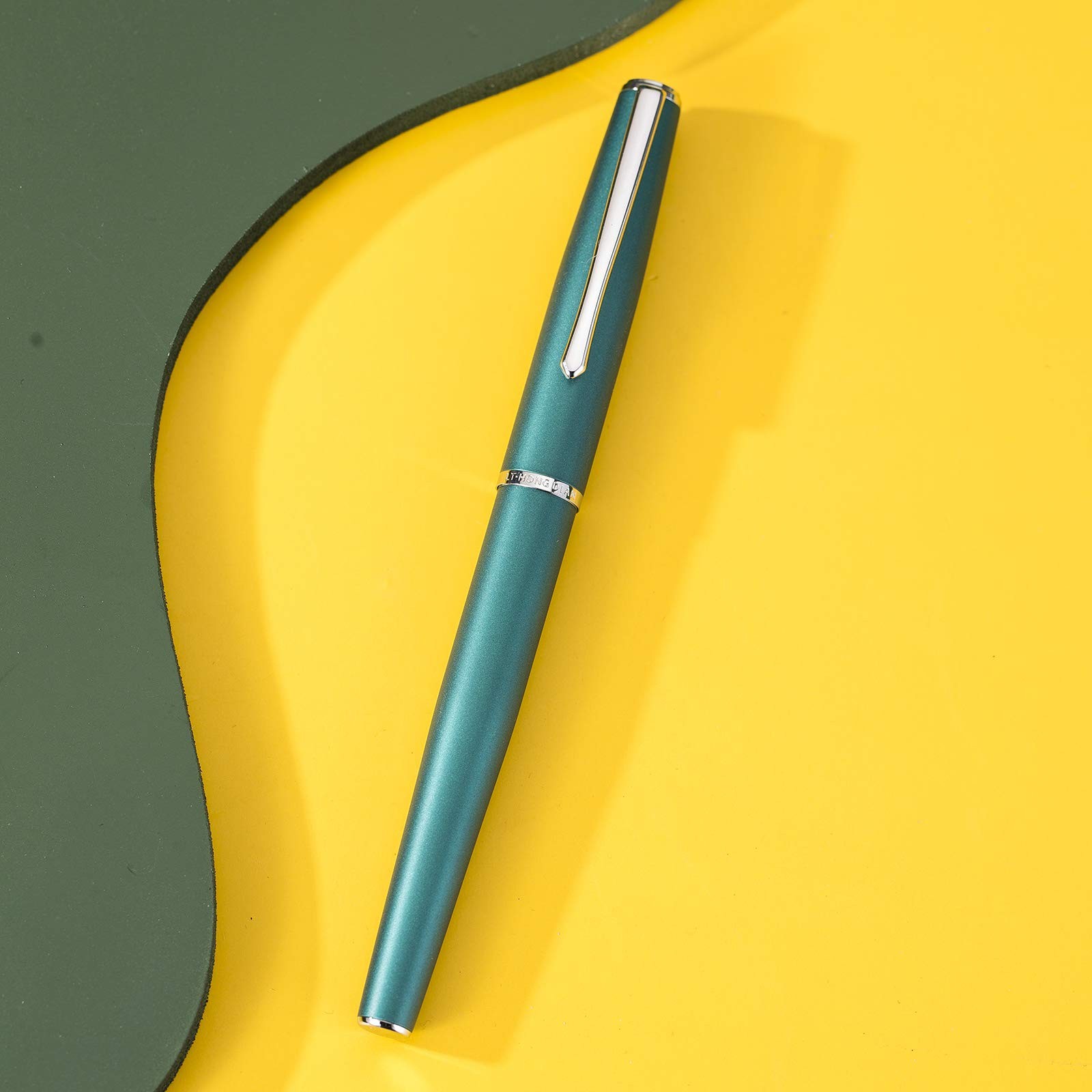 Hongdian 920 Green Metal Fountain Pen Fine Point Converter Pen Pouch Kit