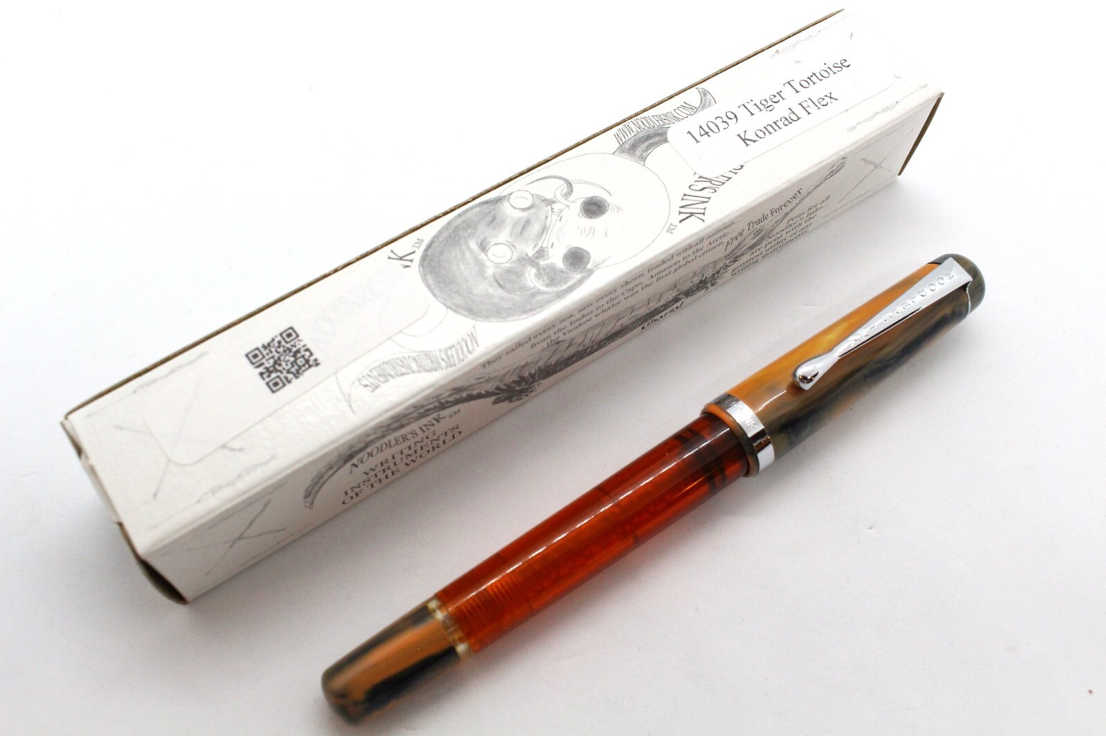 NOODLERS TIGER TORTOISE KONRAD PISTON FLEX NIB FOUNTAIN PEN