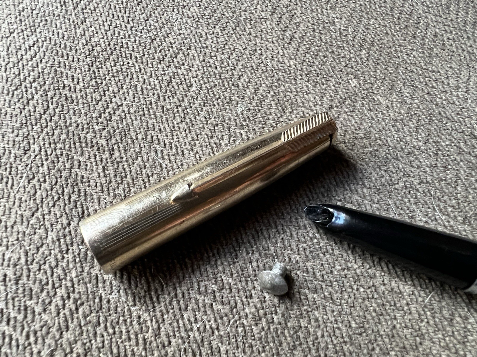 Vintage Parker 51 Fountain Pen Gold Filled Cap And Parts For Restoration