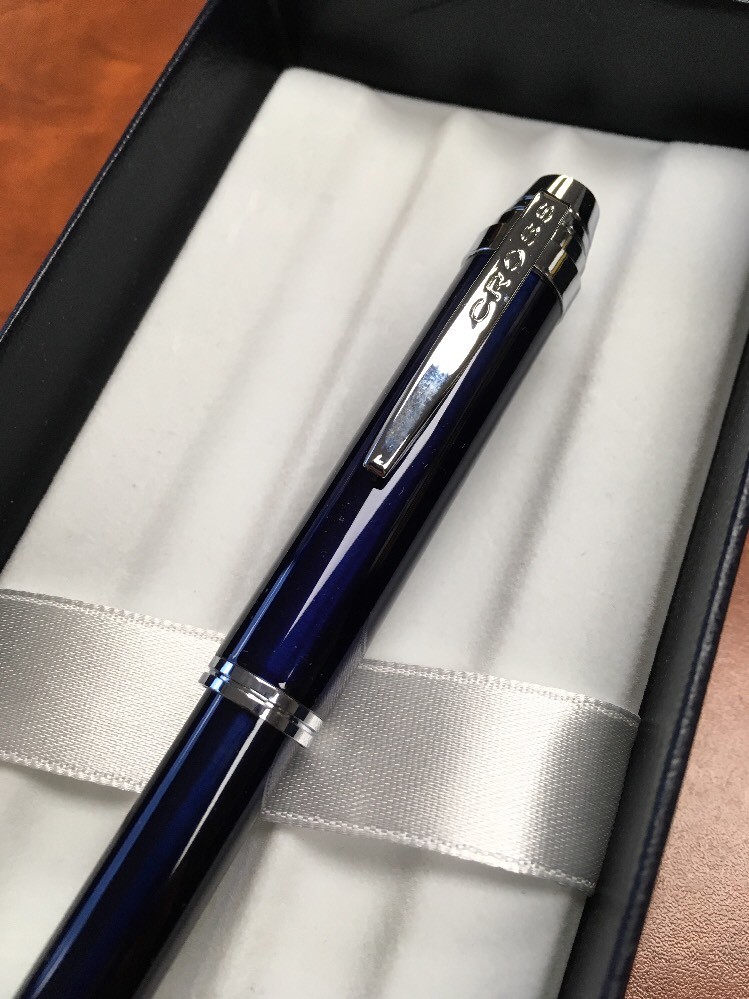 Cross Helios Blue Lacquer “M” Nib Fountain Pen
