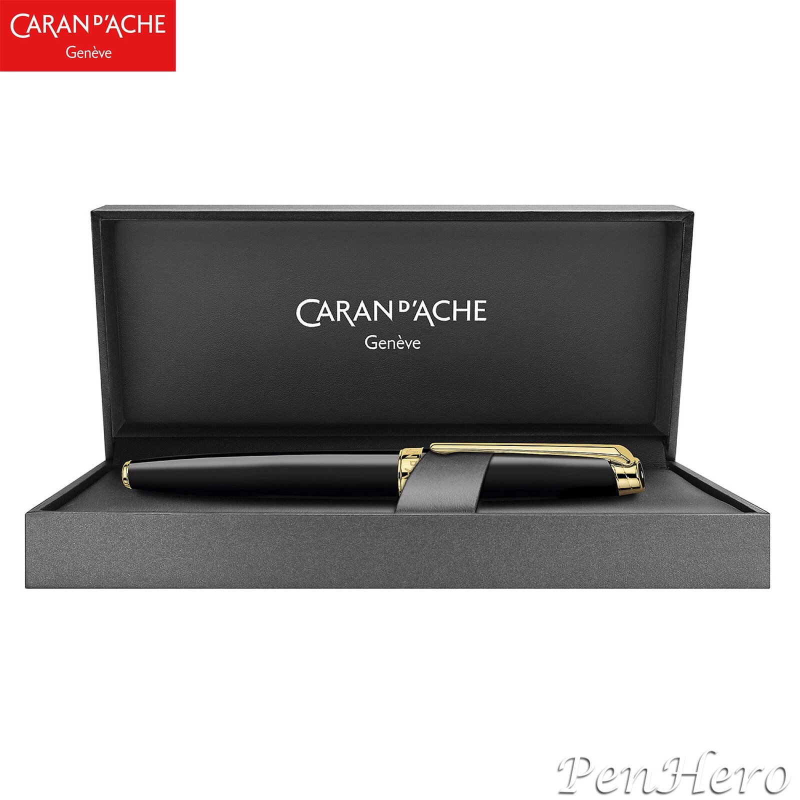 Caran d’Ache Leman V2 Ebony Black Gold Fountain Pen Medium 4799.282