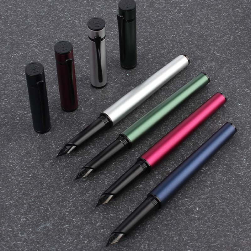 Hero H605C Metal Fountain Pen Fine 0.5mm Nib Rotary Ink Absorber Pen w/Gift Box
