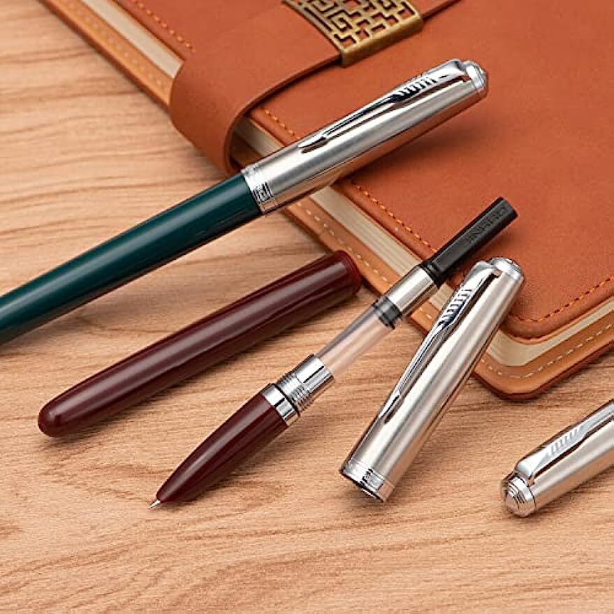 3 Jinhao 86 Fountain Pen Resin Set Extra Fine Nib with Refillable Ink Converter