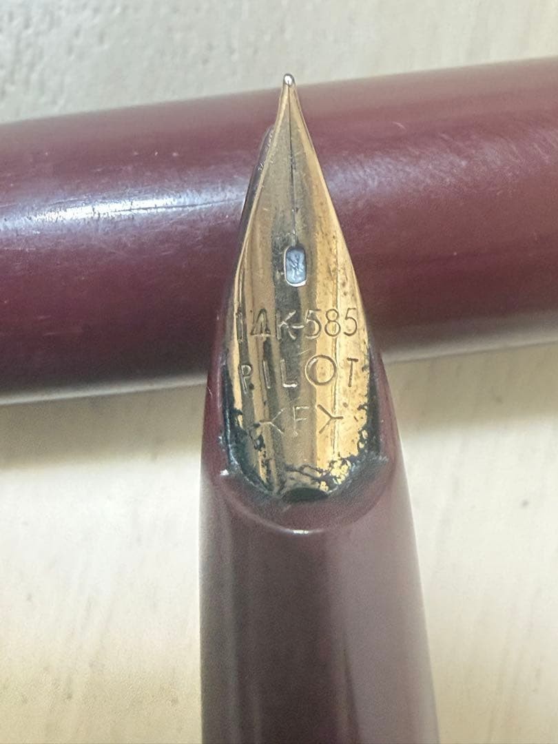 Pilot Fountain Pen 14K 585 Pen Tip EF Writing Instrument Red Used