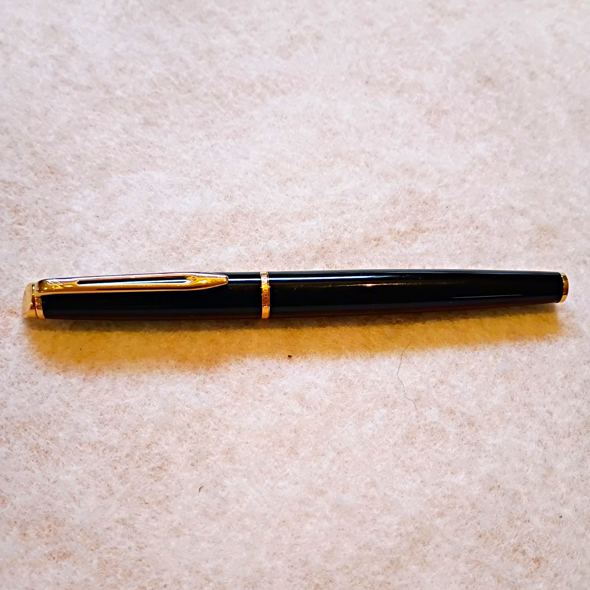 Waterman Fountain Pen Gold Trim Black Lacquer Finish. Gold M Nib. “My Love”