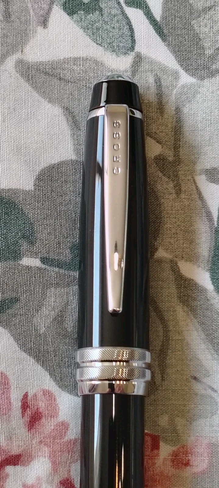 Cross Glossy Black Metal Fountain Pen with Medium Stainless Steel Nib