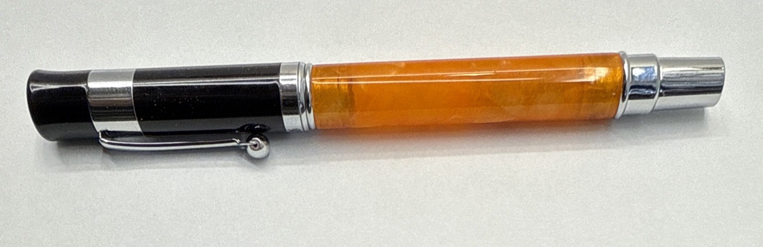 NOS Beautiful Vintage Iridium Point Germany Fountain Pen Orange, And Black
